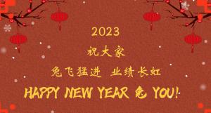 時間流逝的腳步，擋不住我們對過去的回望， 遠(yuǎn)方未知的艱苦，奪不走我們對前程的向往。 2023，祝大家兔飛猛進(jìn)  業(yè)績長虹！
